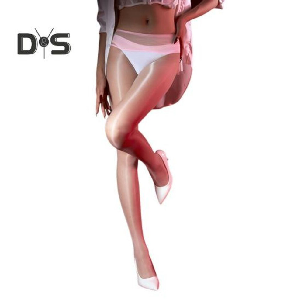 (pink) Suspender Pantyhose for Women Ultra-thin Sheer Tights Sexy Stockings with Control Top Nylon Ladies Clear Pantyhose