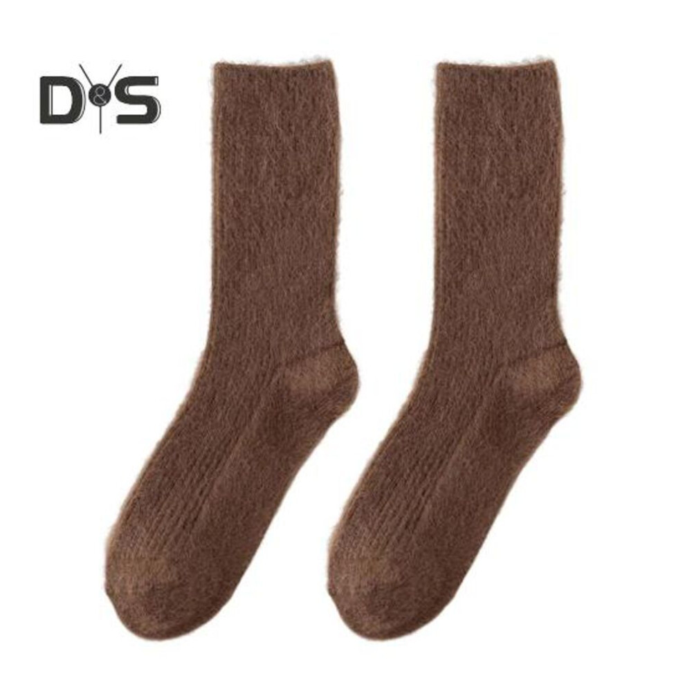 (coffee) Women Fuzzy Socks Winter Warm Crew Socks Plush Velvet Slipper Cloud Socks Insulated Sleep Sock for Cold Weather