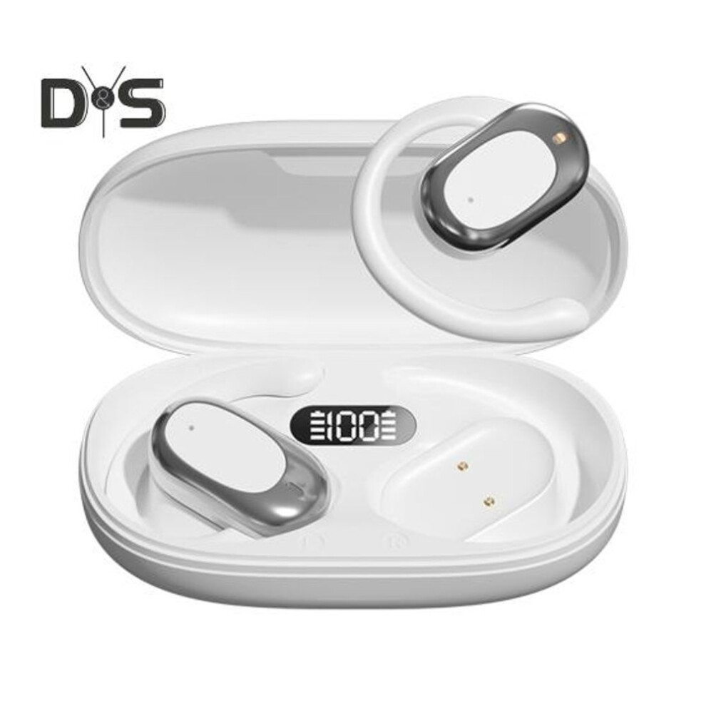 (white) Bluetooth-compatible Wireless Earphones Deep Bass Stereo Sound Noise Reduction Waterproof Earbuds Sports Headphones
