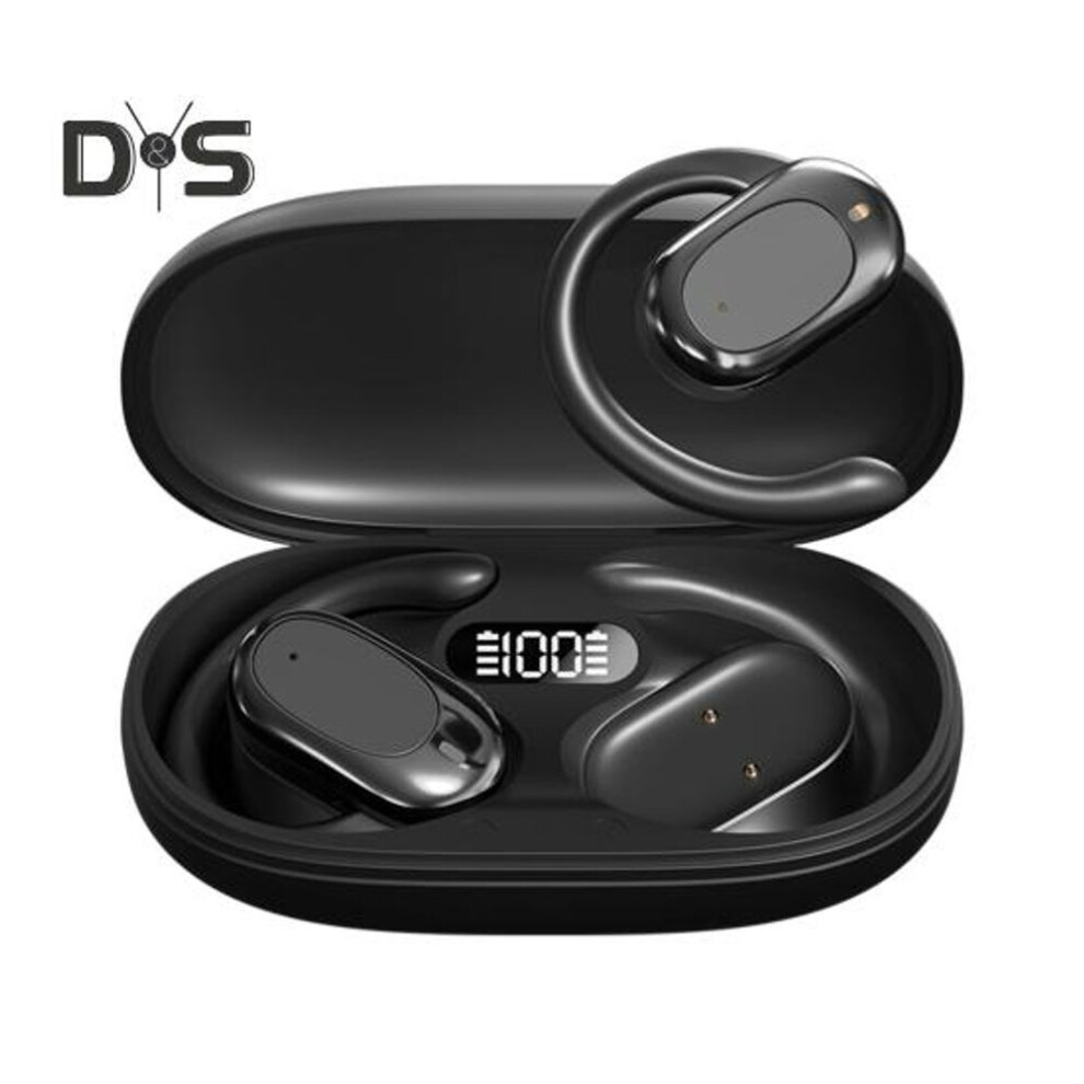 (black) Bluetooth-compatible Wireless Earphones Deep Bass Stereo Sound Noise Reduction Waterproof Earbuds Sports Headphones