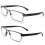 (=+4.00 strength, Black) Mens Rectangular Business Metal Reading Glasses Readers 1.0 ~ 4.0 1