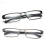 (=+4.00 strength, Black) Mens Rectangular Business Metal Reading Glasses Readers 1.0 ~ 4.0 4