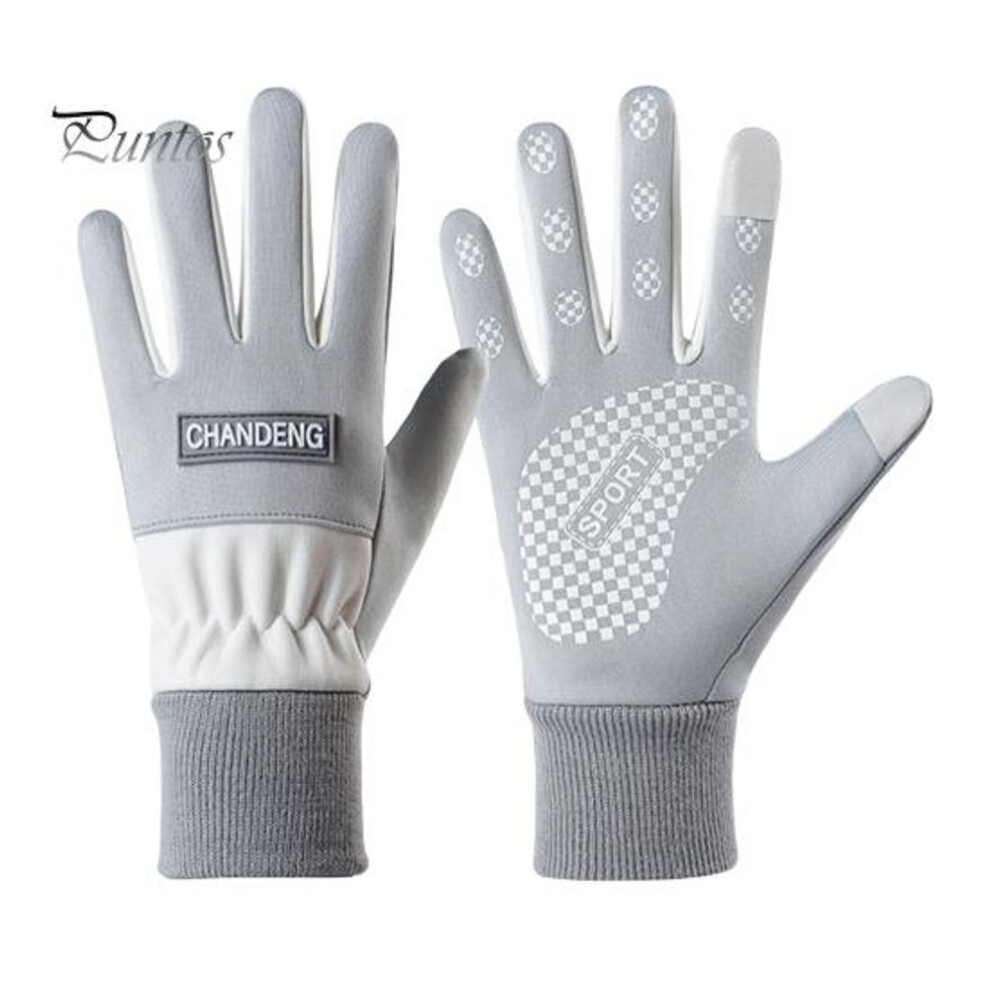 (grey) Winter Gloves Windproof Thermal Ski Gloves Velvet Warm Snow Gloves for Cold Weather Skiing Cycling Running Driving Fishing Outdoor Sports