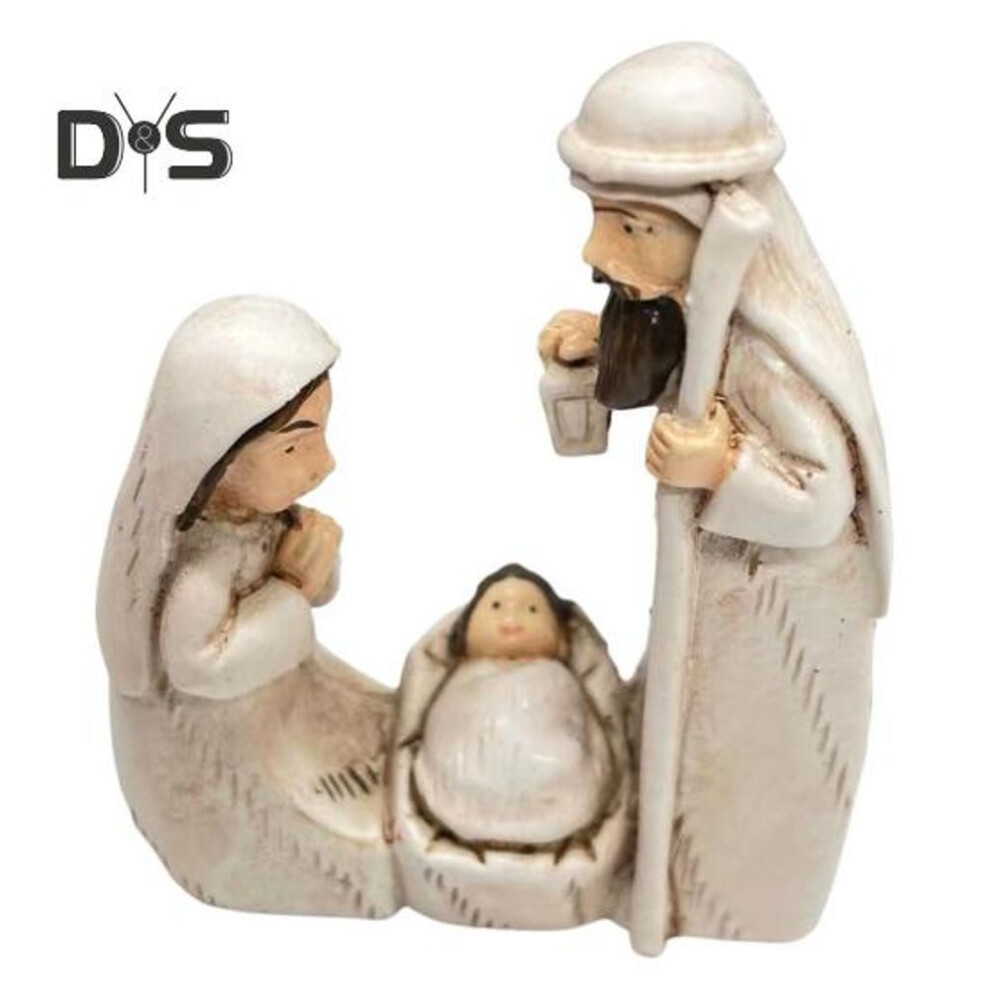 Christmas Nativity Ornament Resin Holy Family Figurine Mantel Shelf Tabletop Decoration Holiday Gift for Christians