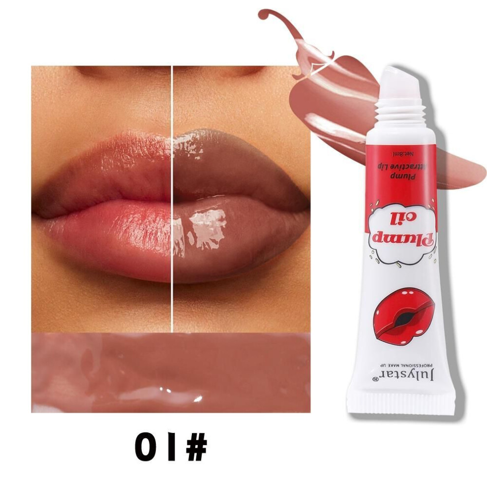 (01) Julystar New Water Lip Oil Lasting Coloring Mirror Face Dull Lip Honey Cosmetics Women's Lip Makeup Daily Portable