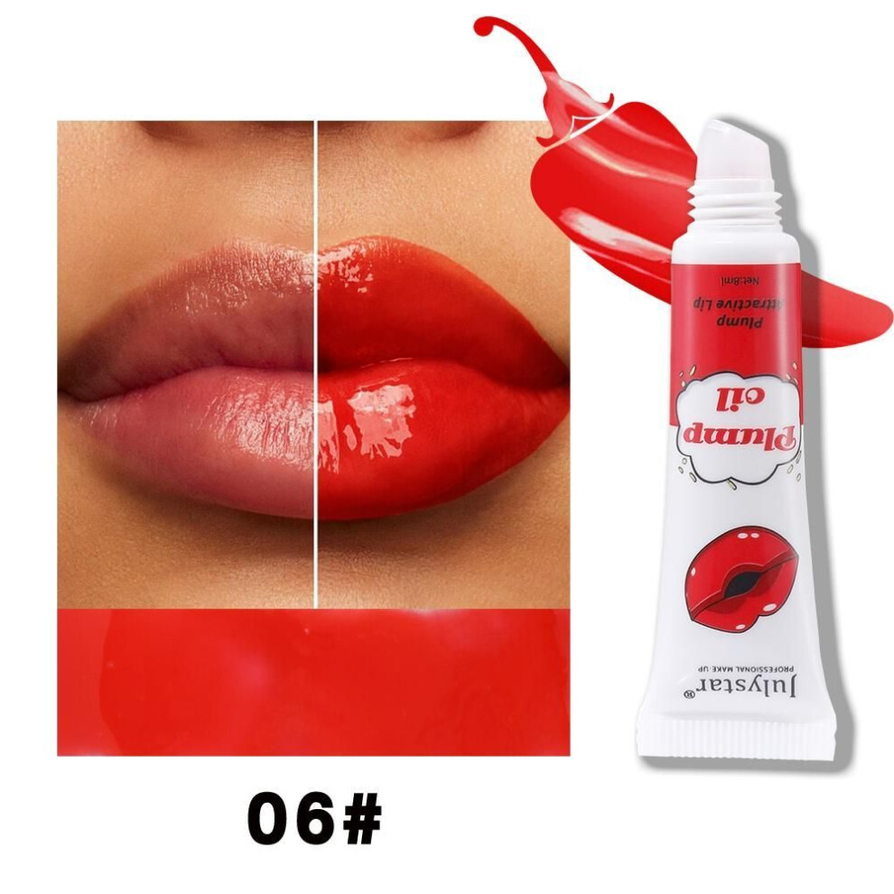 (06) Julystar New Water Lip Oil Lasting Coloring Mirror Face Dull Lip Honey Cosmetics Women's Lip Makeup Daily Portable