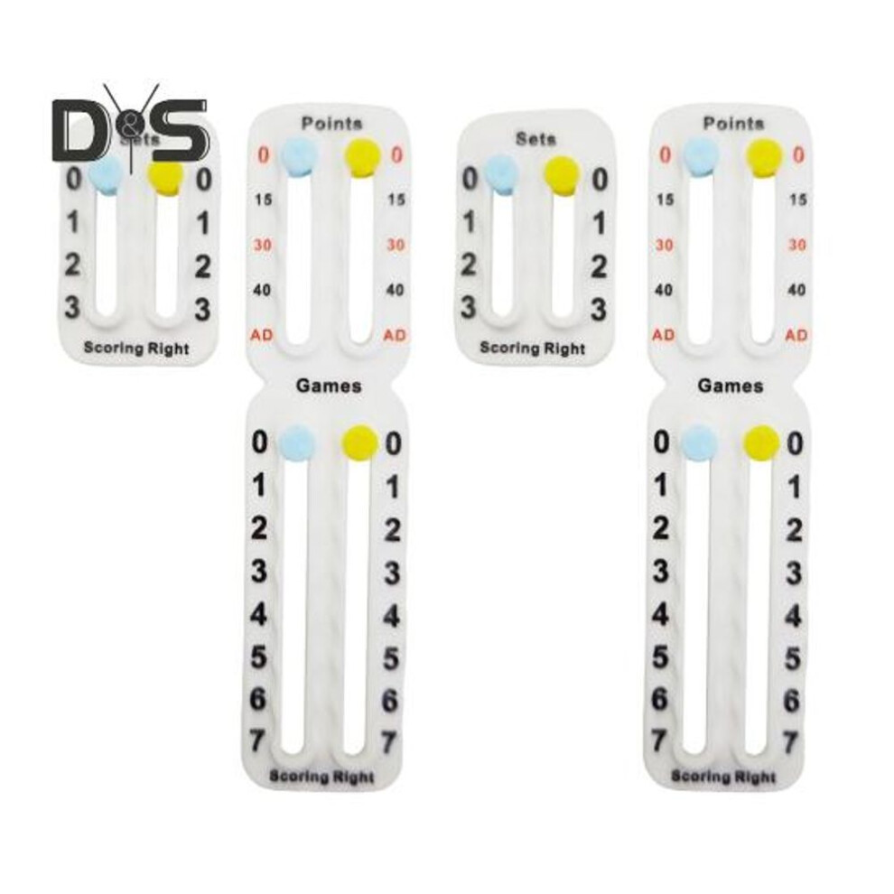 (white, 2 Set) 2 Sets Score Keeper for Tennis Racket And Padel Easily Mounted Small Tennis Score Board Portable Point Tracker for Recording Points Games And Sets