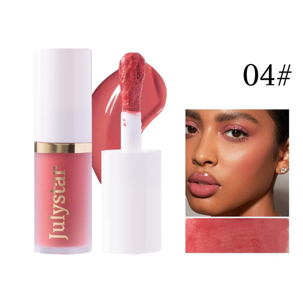 (04) Liquid Blush Bronzer Highlighter Make Up,pink Blusher Tint Natural-looking Glossy Matte Finish, Lightweight Long Lasting Blendable Soft Cream Makeup