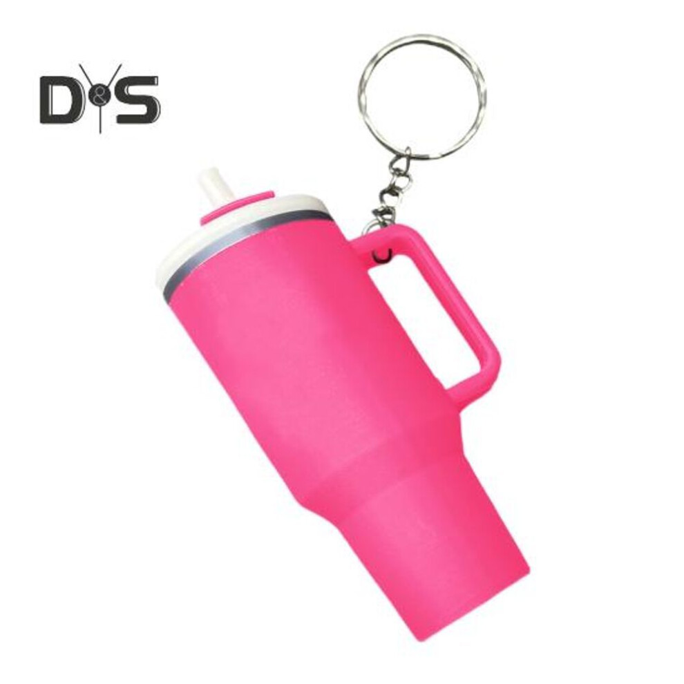 (Other) Detachable Keychain Pendant with Lip Balm Mini Cup Holder Compact Design Easy to Carry Keyring Charm Accessory