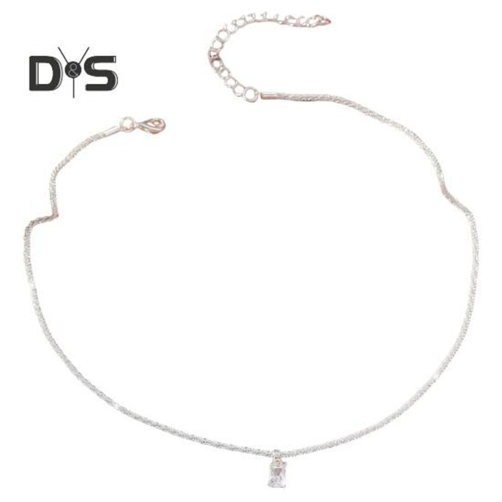 (as the picture, L) Women Necklace Glittering Bland Style Faux Peral Cubic Zirconia Decor Hollow Out Choker Party Prom Necklace Lady Neck Jewelry