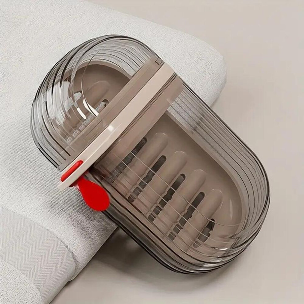 Portable Travel Soap Dish With Lid - Leakproof, Drainage Design For Shower & Bathroom Use
