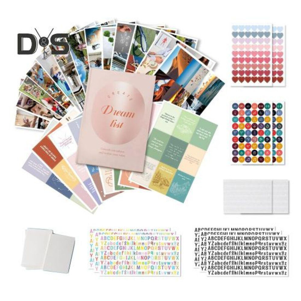 (pink) 1 Set Vision Board Kit Manifestation Journal With 270 Cards Stickers Home School Personalized Inspirational Supplies