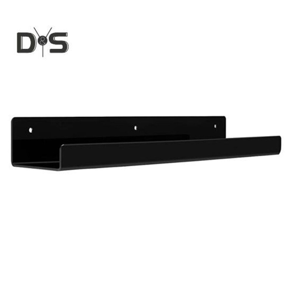 (black) Acrylic Floating Shelf Thick Heavy Duty Office Living Room Bedroom Bathroom Kitchen Wall Mount Storage Shelf Display Organizer Rack
