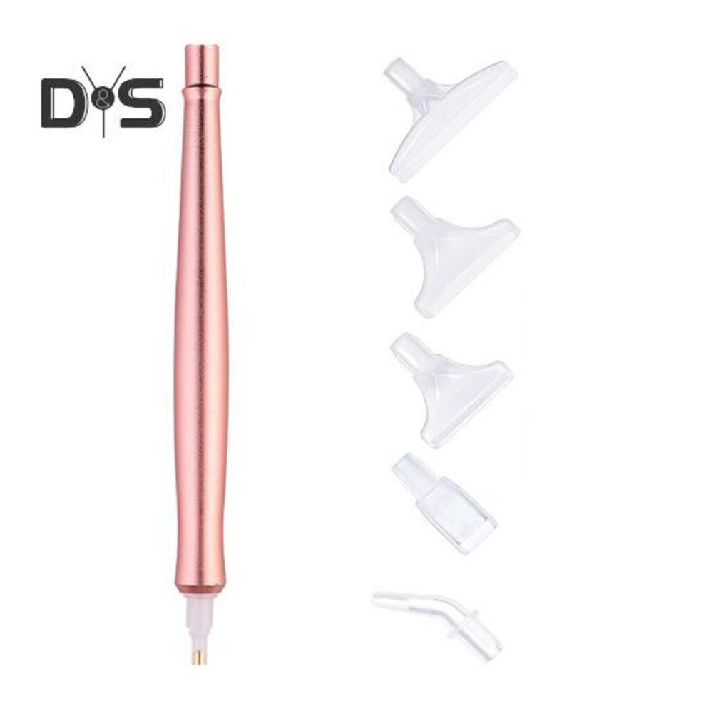 (golden) Electric Diamond Art Pen Vacuum Diamond Art Pen With Interchangeable Tips Wax-free Diamond Art Tool For Round Square Diamonds