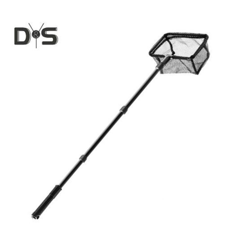 (as the picture, S) Fishing Landing Net with Telescoping Pole Long Handle Multipurpose Swimming Pool Leaf Skimmer Net Ultra Fine Mesh Netting Bag