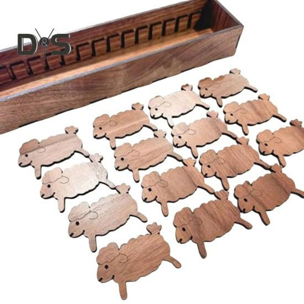 (as the picture, C) 15pcs Wooden Animal Floss Bobbin With Storage Box Bunny Cat Sheep Cross Stitch Bobbin Embroidery Thread Card Winding Plate Sewing Enthusiast Gift