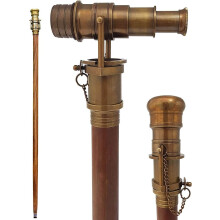 Smuk nautisk antik finish Walking Stick Telescope Collectible Wood Rane med messing Teleskoph?ndtag Rustik Vintage Home Decor Gaver