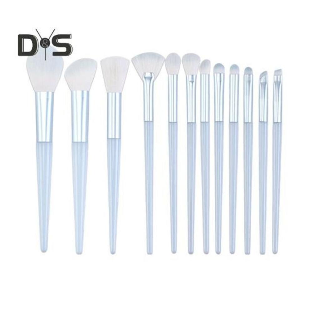 (sky blue, A) 12pcs/set Makeup Brush Soft Bristles Fluffy Brushes For Contouring Blush Powder Eyeshadow Complete Beauty Kit For Beginners And Professionals