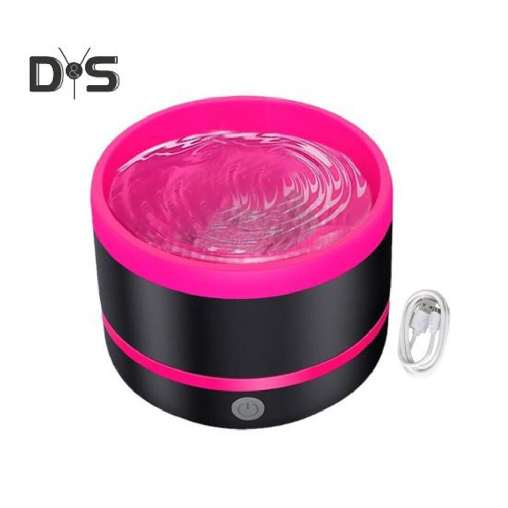 (rose red) Electric Makeup Brush Cleaner Usb Powered Makeup Brush Washer Machine 100rpm Automatic Spinning Brush Cleaner For All Size Cosmetic Brushes