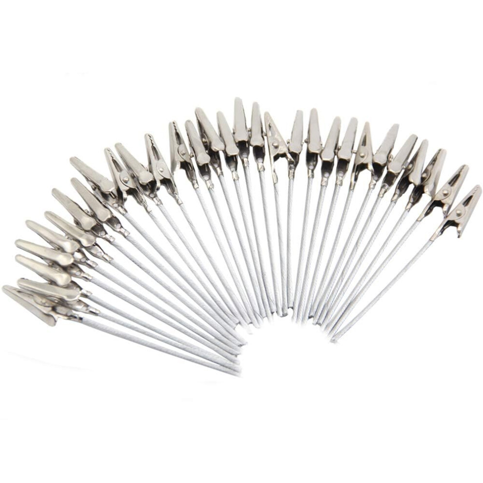 H&W Lot De 50 Pinces Crocodiles En Fil M Tallique 10 Cm Longue Queue Pour Support Photo Et M Mo (WE1-D1)-image