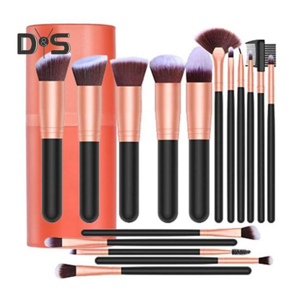 (as the picture, C) 16pcs/set Makeup Brush Kit Portable Professional Foundation Loose Powder Blush Eyeshadow Concealer Lip Eyebrow Blending Cosmetic Brush Tools