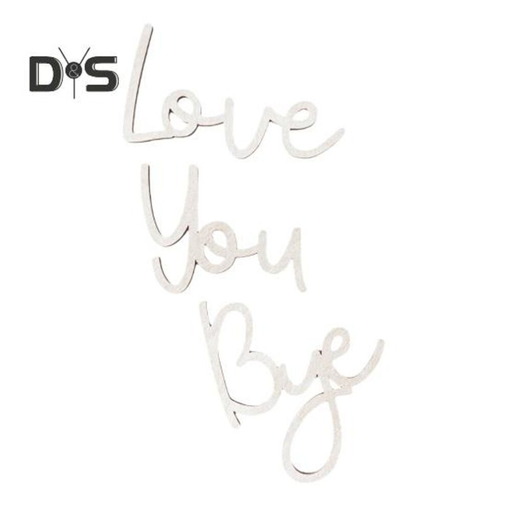 (white) Love You Bye Sign Wooden Script Door Sign Above Door Rustic Wall Art Sign For Home Entryway Entrance Decor Valentine's Gift