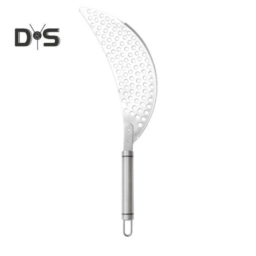 (as the picture, B) Pot Strainer With Handle Stainless Steel Colander Pan Pot Strainer Basket Anti-rust Crescent Shape Noodles Pasta Fruit Veggies Food Strainers For
