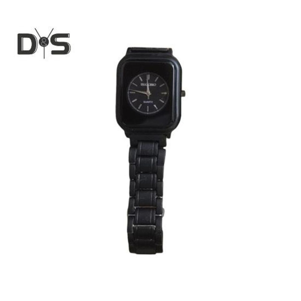 (black) Women Quartz Dress Watch Square Case Round Dial Stainless Steel Strap Men Adults Casual Wristwatch Jewelry Accessories Birthday Gift
