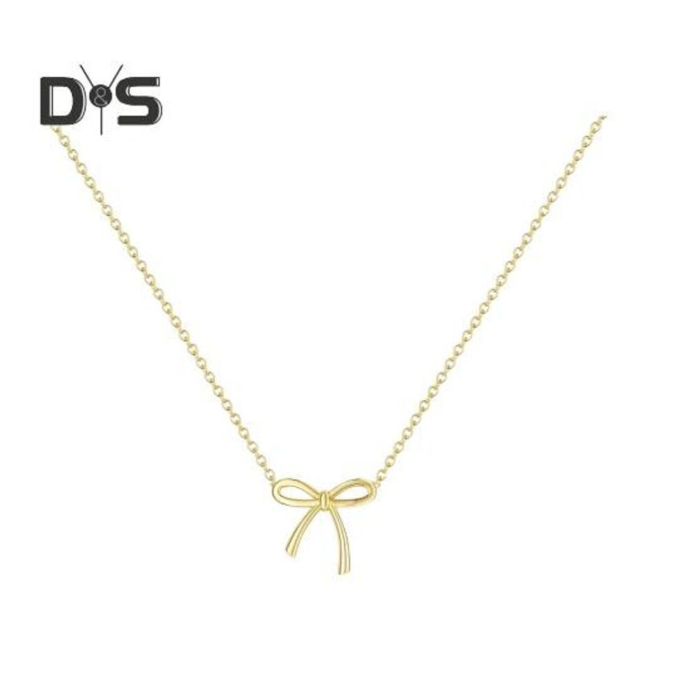 (as the picture, 2) Women Necklace Rhinestone Bow Pendant Adjustable with Extended Length Hollow Chain Lady Clavicle Necklace Neck Jewelry