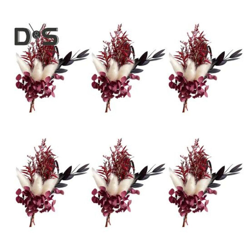 (as the picture, H) 6Pcs Artificial Dried Flower Bouquet Bohemian Mini Flower Bouquet DIY Crafts Vase Wedding Party Home Office Table Centerpiece Decoration