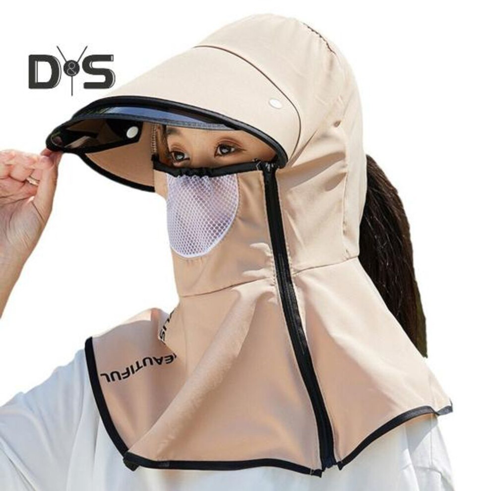 (khaki) Women Outdoor Sun Hat Solid Color Baseball Cap Curved Brim Uv Protection Modifying Hat Summer Accessory