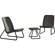Keter Rio Patio Set, Table and Chairs Graphite/Grey