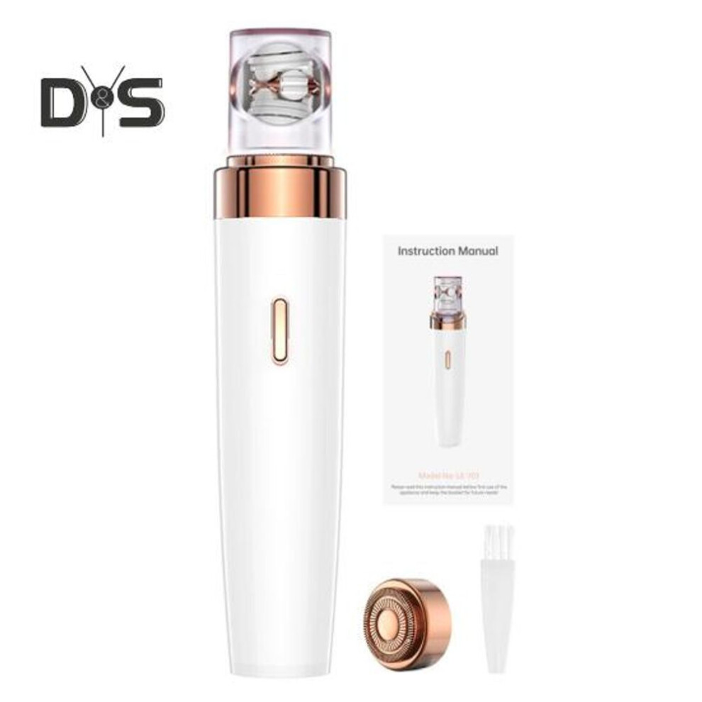 2-In-1 Women Electric Shaver with LED IPX5 Waterproof Portable Face Body Bikini Area Arm Leg Hair Removal Double-head Epilator Razor Trimmer