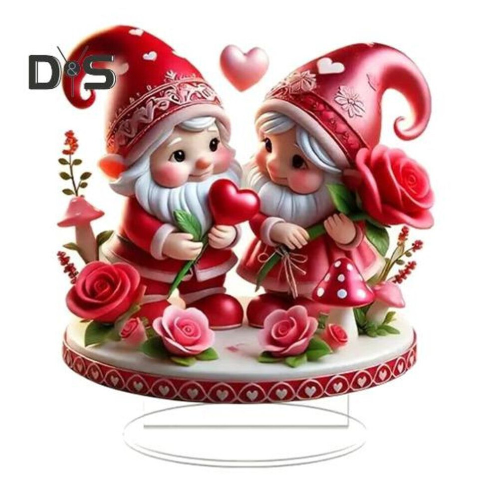 (as the picture, G) Valentine Table Sign 2D Flat Acrylic Desktop Love Ornament Waterproof Home Valentine's Day Decoration for Mantel Bedside Table