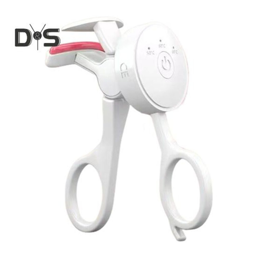(white) Electric Heated Eyelash Curler 3 Temperature Setting Type-C Rechargeable Portable Quick Heating Women Eye Lashes Curling Tools