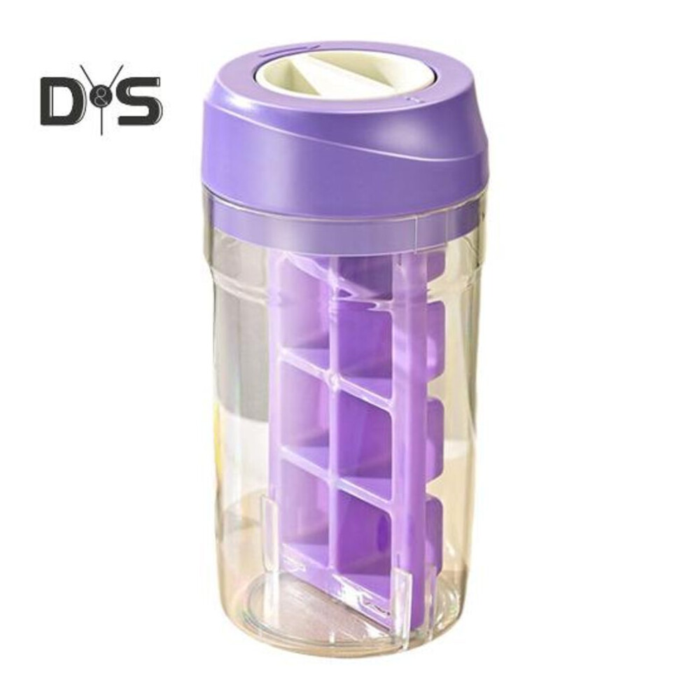 (purple) Portable Ice Maker Cup 2-in-1 BPA-Free Water Bottle & Ice Cube Tray with Twist Release Leakproof Travel Essentials for Camping Home Office