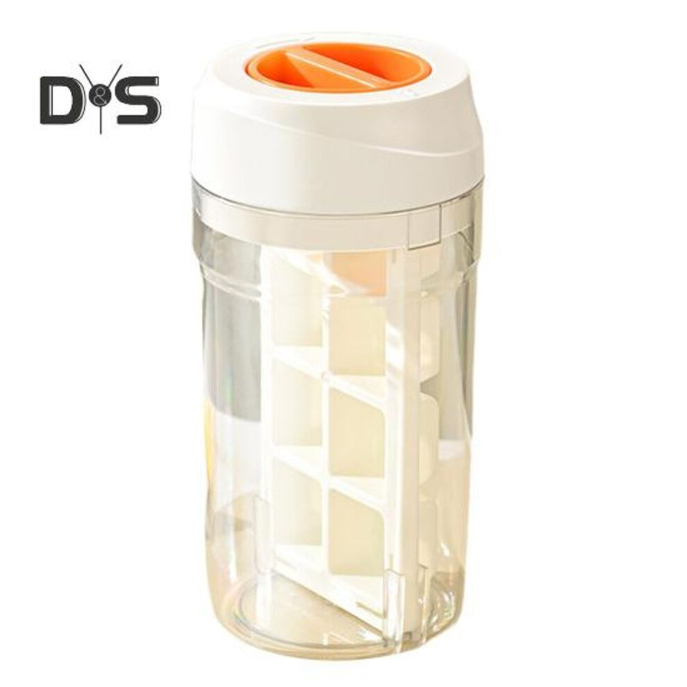 (white) Portable Ice Maker Cup 2-in-1 BPA-Free Water Bottle & Ice Cube Tray with Twist Release Leakproof Travel Essentials for Camping Home Office