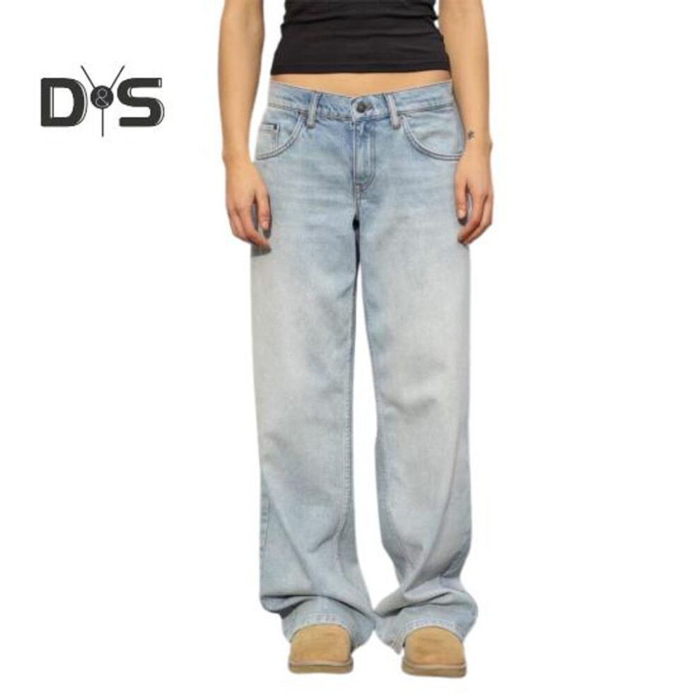 (light blue, M) Wide Leg Jeans for Women High Waist Stretchy Denim Pants with Pockets Casual Straight Leg Jean Trousers