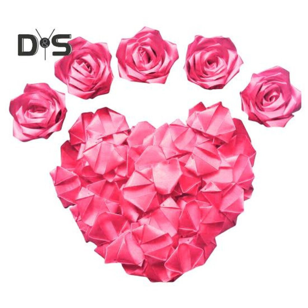 (as the picture, C) 273 Pcs Pre-made Satin Ribbon Rose Petals Handmade Half-finished Eternal Rose Petal Diy Everlasting Floral Bouquets For Wedding Anniversary Birthday