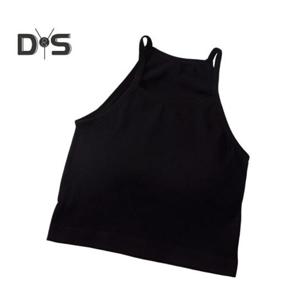 (black) Women's Padded Ribbed Tank Top Summer Sleeveless Racerback Basic Top With Built-in Bra Spaghetti Strap Camisole Crop Top