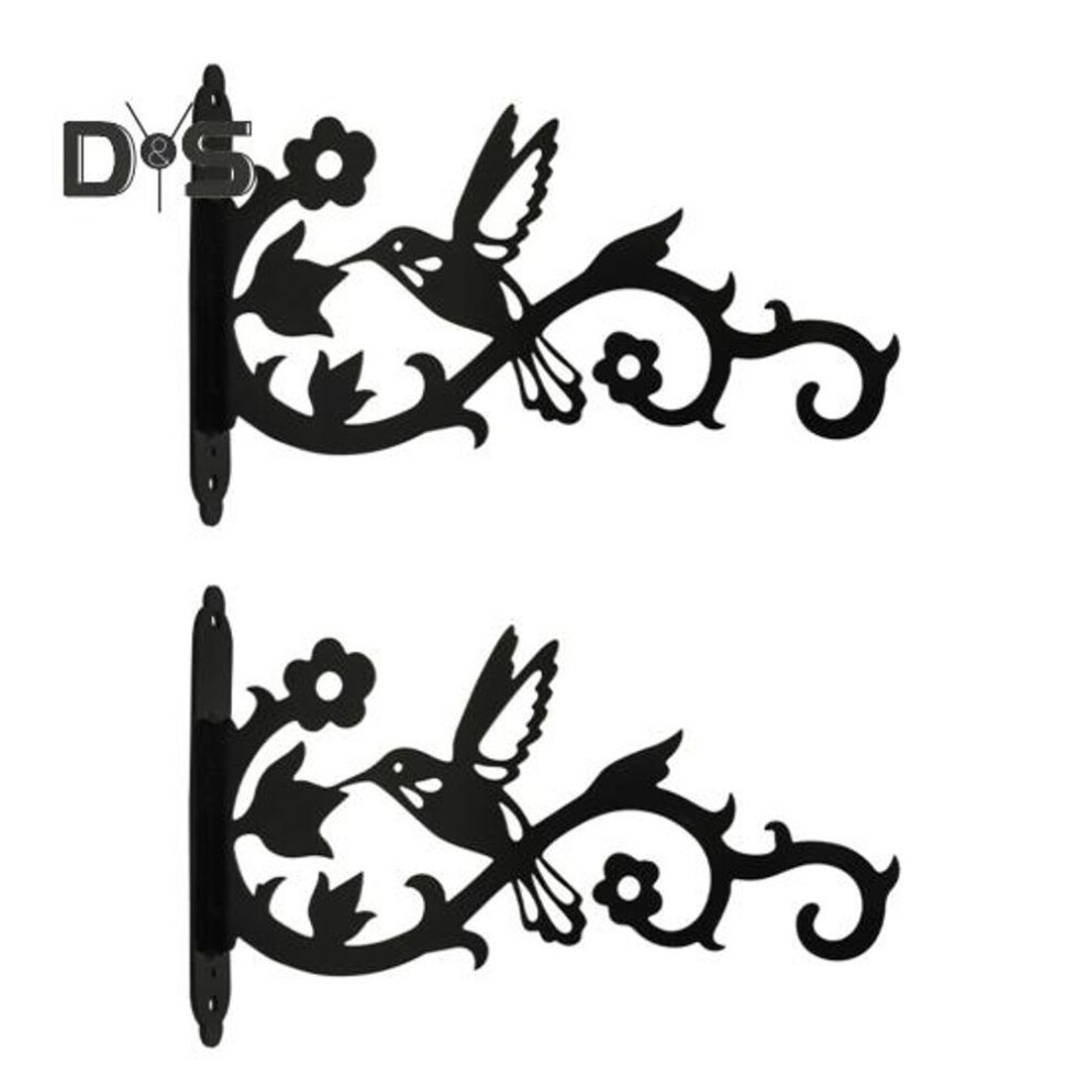 (black, 2pcs) Wall Mounted Plant Hangers Heavy Duty Wall Hooks Outdoor Metal Hooks Hanging Plants Brackets For Lanterns Flower Pots Bird Feeder