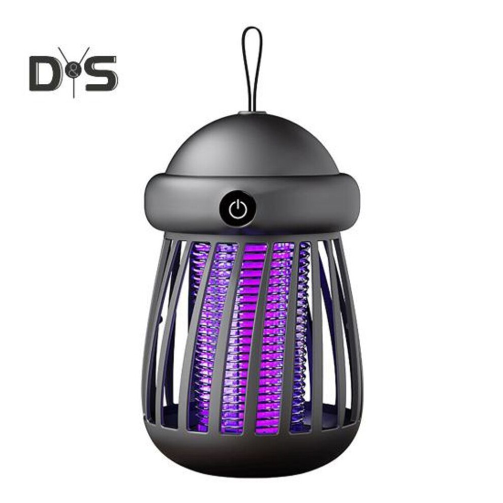 (grey) Mini Gnats Zapper Usb Powered Electric Shock Fly Zapper With Uv Led Light Indoor Outdoor Home Camping Patio Hanging Fly Trap Lamp