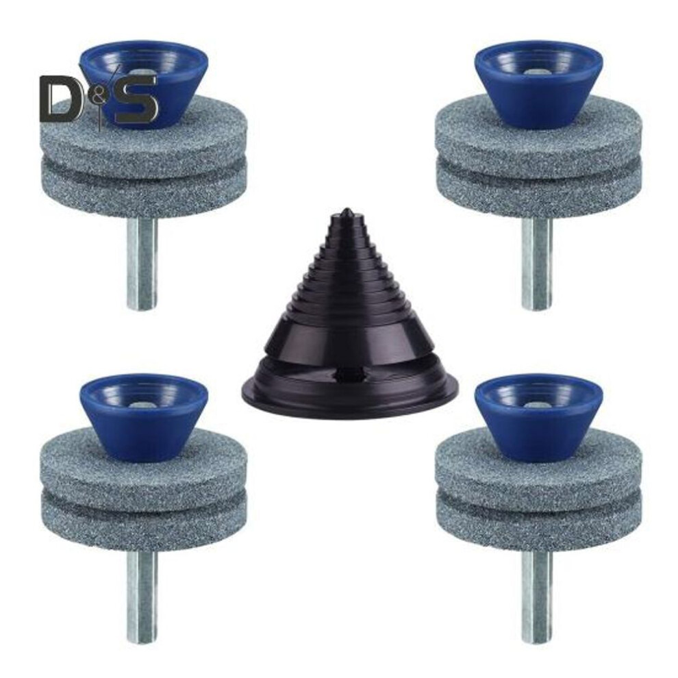 Lawn Mower Blade Sharpener with Balancer Wear-Resistant Rotary Blade Sharpeners Mower Dull Blade Sharpener for Any Power Hand Drill