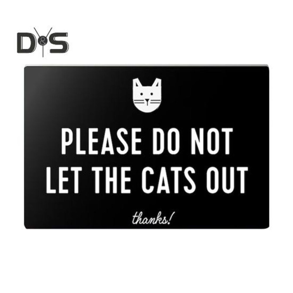 (black) Wooden Pet Cat Sign PLEASE DO NOT LET THE CATS OUT Farmhouse Rustic Home Office Living Room Bedroom Wall Decoration Warning Sign