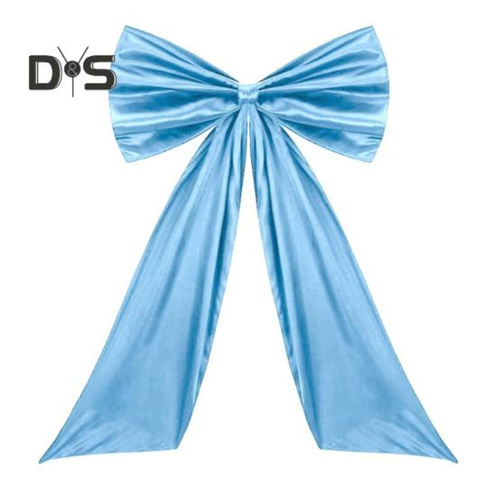 (sky blue) Large Satin Bow Decoration Birthday Party Room Backdrop Decor Giant Wall Bow For Baby Shower Bridal Shower Graduation Wedding Bachelorette Party