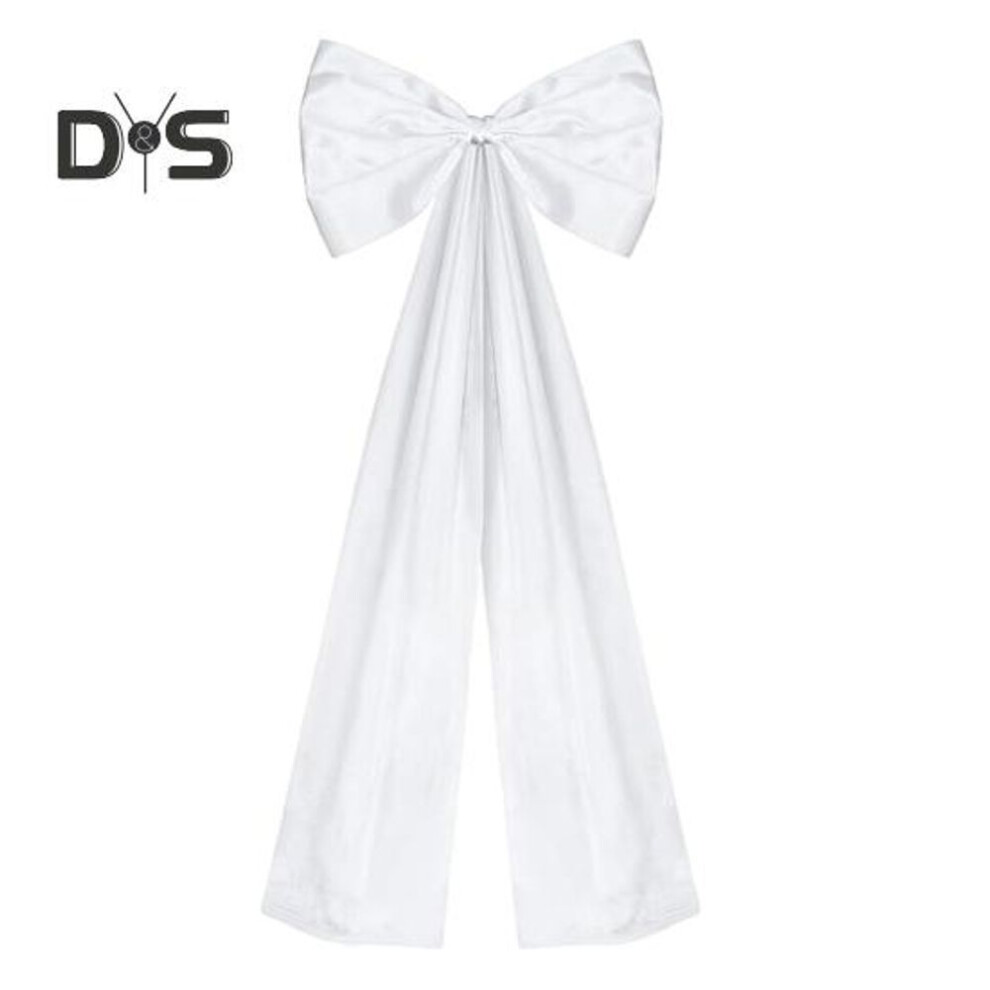 (white) Large Satin Bow Decoration Birthday Party Room Backdrop Decor Giant Wall Bow For Baby Shower Bridal Shower Graduation Wedding Bachelorette Party