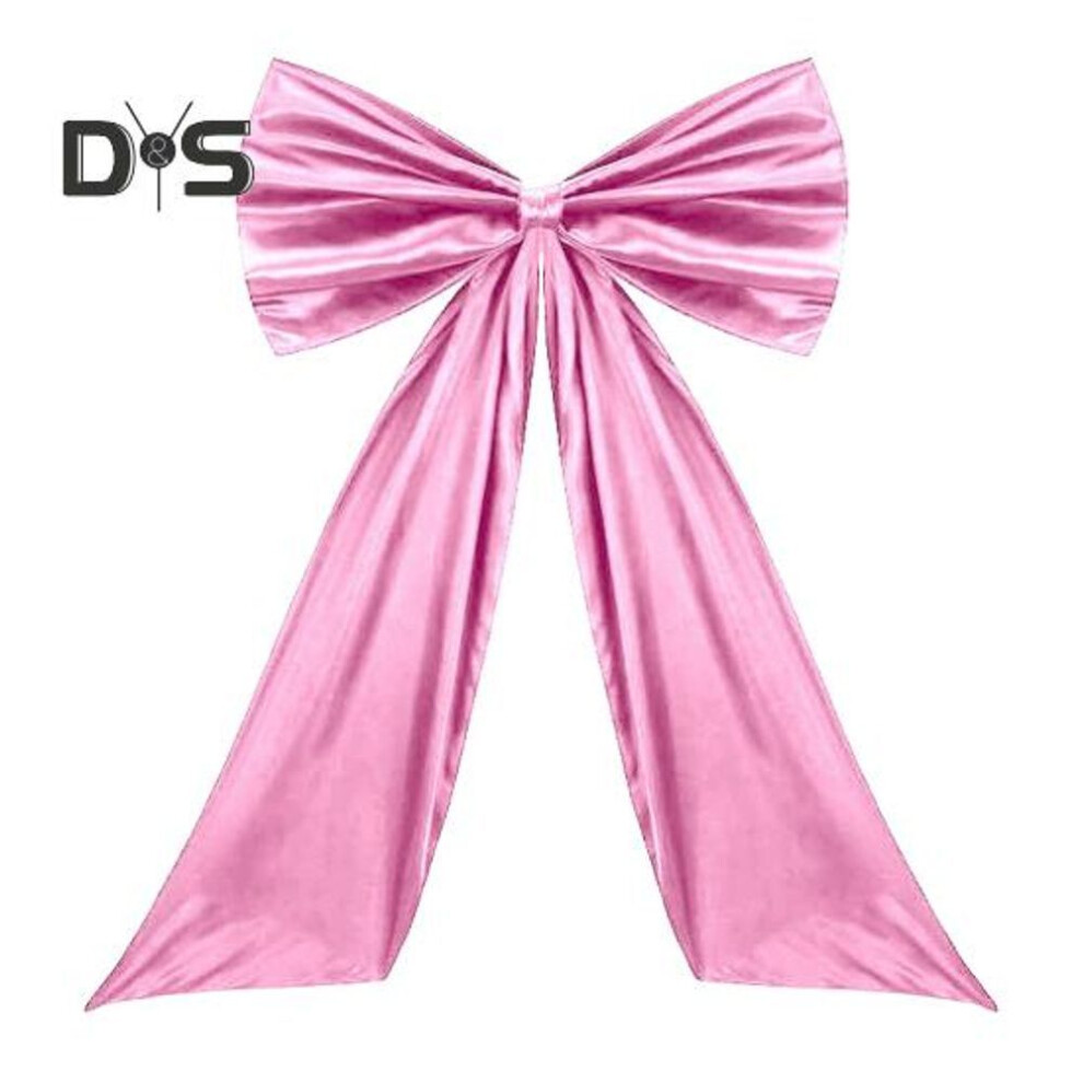 (pink) Large Satin Bow Decoration Birthday Party Room Backdrop Decor Giant Wall Bow For Baby Shower Bridal Shower Graduation Wedding Bachelorette Party