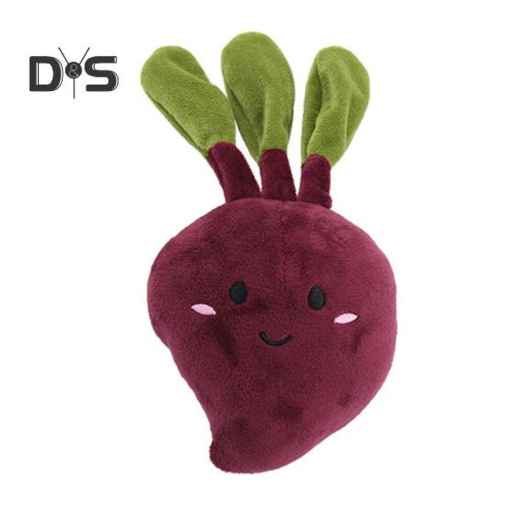 (as the picture, B) Plush Vegetable Dog Toy Boredom Stress Relief Stuffed Fruit Pet Chew Interactive Toy Puppy Calming Plush Doll Squeaky Toy Pet Supplies