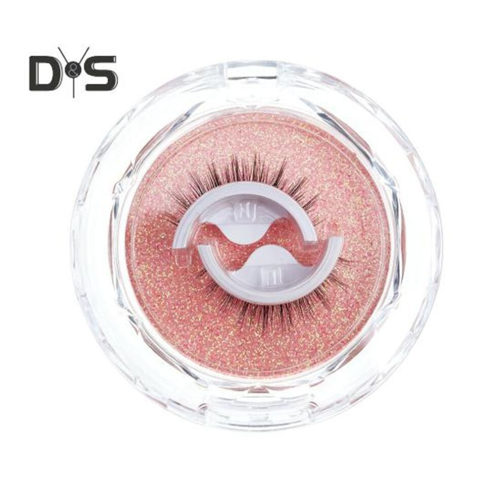(as the picture, E) 1 Pair Self-adhesive False Eyelashes Reusable Natural Look Wispy Fluffy Handmade Synthetic Fake Lashes Strips Women Eye Makeup Tools