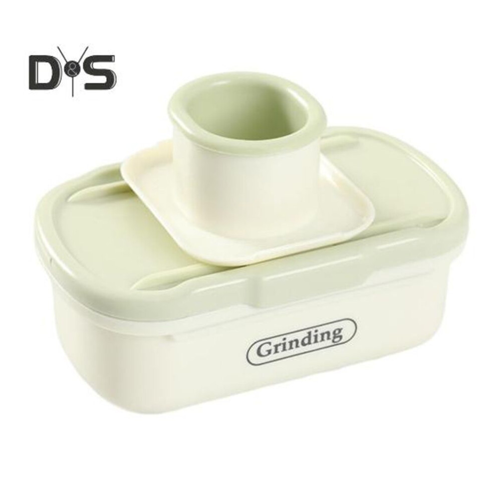 (green) Garlic Grinder Nutmeg Grater Tool With Catcher Manual Ginger Grater Small Spice Chopper Stainless Steel Kitchen Slicer Multifunctional Cooking Utensil